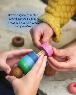 Dřevěné postavy 15 ks Kód: 73526 Figurky se závitem, vyrobené z krásného hladkého masivního bukového dřeva s přírodní...