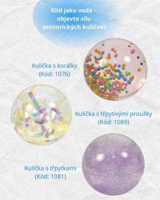 Kulička s korálky, třpytkami a proužky Hledáte ideální způsob, jak si odpočinout a uklidnit se? Naše senzomotorické...